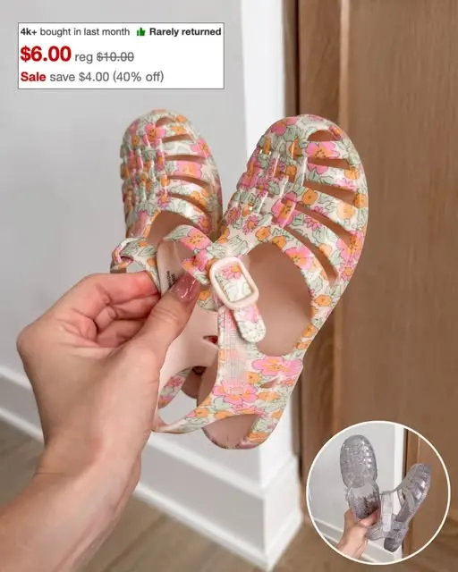 $6 toddler jellies β photo from Chloe Webb's Chloe's Closet post
